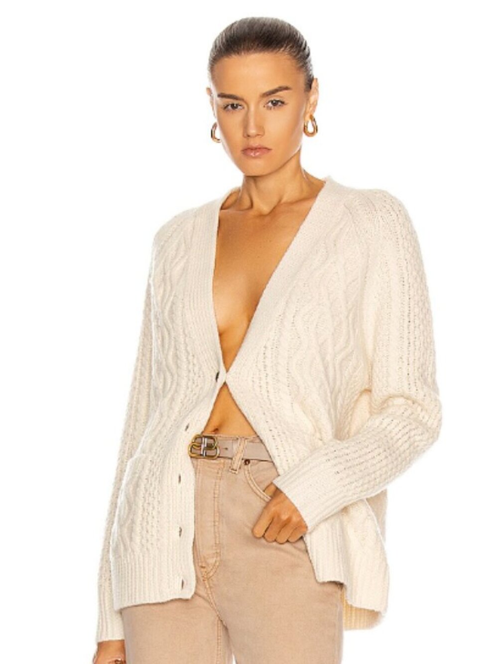 RE/DONE 50s Fisherman Cardigan Ivory Size Small - Picture 14 of 14